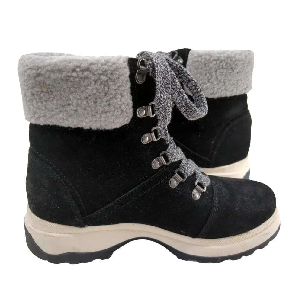 White Mountain Winter‎ Boots Women 8 Black Water Resistant Outdoor Leather Bravo